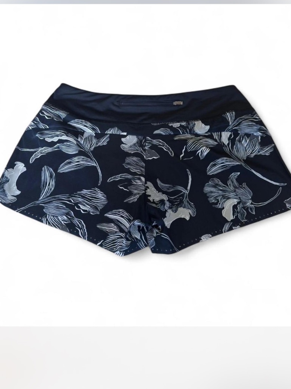 Athleta Black Floral Print Athletic Shorts - Picture 2 of 7